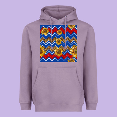 4th Of July Sunflower Seamless  Pattern Heavyweight Hoodie Designed By Bundleandbundleshop