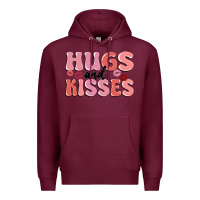 Burgundy hugs and kisses Premium Hoodie - MaliasSmallBusiness