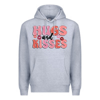 Heather Grey hugs and kisses Premium Hoodie - MaliasSmallBusiness