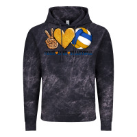 Cloud Black peace love volleyball Vintage Hoodie - AdoDesignShop