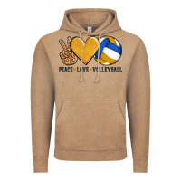 Vintage Coffee peace love volleyball Vintage Hoodie - AdoDesignShop