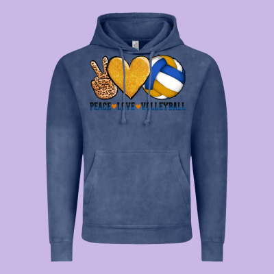 Peace Love Volleyball Vintage Hoodie Designed By Adodesignshop