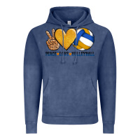 Vintage Denim peace love volleyball Vintage Hoodie - AdoDesignShop