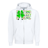 White one lucky dude Zipper Hoodie - RacoonDesign