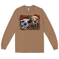 Toasted Coconut christmas heifers with leopard and cowhide background Long Sleeve Tee - RanaPortraitStore
