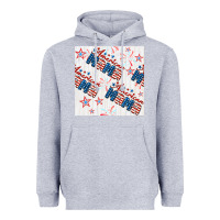 Heather Grey american mama seamless pattern Heavyweight Hoodie - BundleAndBundleShop