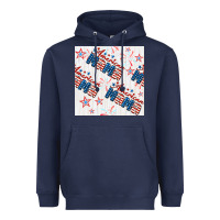 Navy american mama seamless pattern Heavyweight Hoodie - BundleAndBundleShop