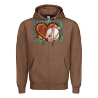 Chestnut western leopard baseball heart Zipper Hoodie - HRA Design Shop