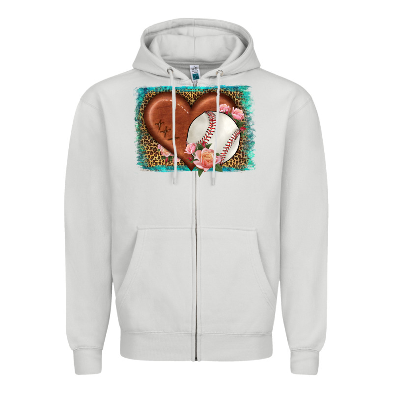 Western Leopard Baseball Heart Zipper Hoodie by HRA Design Shop | Teevron