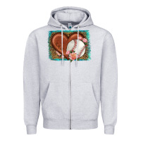 Heather Grey western leopard baseball heart Zipper Hoodie - HRA Design Shop