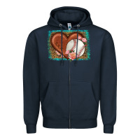 Navy western leopard baseball heart Zipper Hoodie - HRA Design Shop