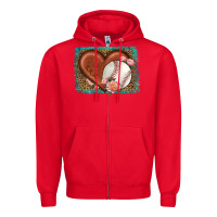Red western leopard baseball heart Zipper Hoodie - HRA Design Shop