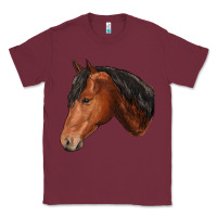 Burgundy horse Classic Tee - RanaPortraitStore