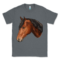 Charcoal Heather horse Classic Tee - RanaPortraitStore