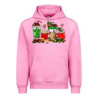 Fuchsia Pink Christmas tractor coffee cup Urban Hoodie - NancyCooperArtShop