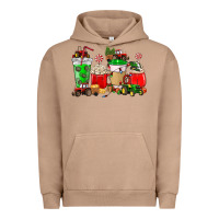 Pigment Burro Christmas tractor coffee cup Urban Hoodie - NancyCooperArtShop