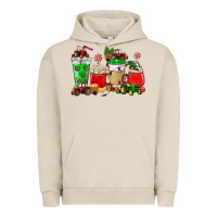 Pigment French Oak Christmas tractor coffee cup Urban Hoodie - NancyCooperArtShop