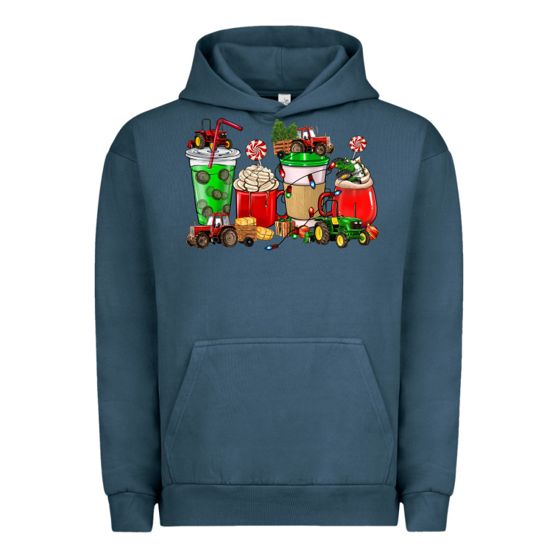 Christmas Tractor Coffee Cup Urban Hoodie by NancyCooperArtShop | Teevron
