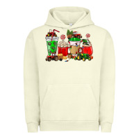 Pigment Pistachio Christmas tractor coffee cup Urban Hoodie - NancyCooperArtShop