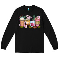 Black flowers coffee cups Long Sleeve Tee - Zillion Design Studio