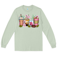 Matcha flowers coffee cups Long Sleeve Tee - Zillion Design Studio