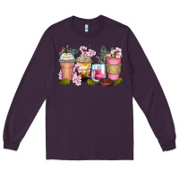 Plum flowers coffee cups Long Sleeve Tee - Zillion Design Studio