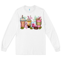 White flowers coffee cups Long Sleeve Tee - Zillion Design Studio