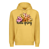 Antique Gold hello spring Premium Hoodie - MaliasSmallBusiness
