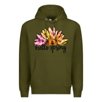 Army Green hello spring Premium Hoodie - MaliasSmallBusiness