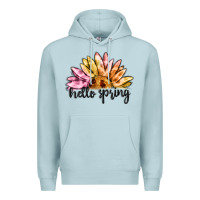 Blue Mist hello spring Premium Hoodie - MaliasSmallBusiness