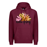 Burgundy hello spring Premium Hoodie - MaliasSmallBusiness