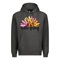 Charcoal Heather hello spring Premium Hoodie - MaliasSmallBusiness