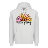 Dove Grey hello spring Premium Hoodie - MaliasSmallBusiness