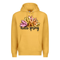Mustard hello spring Premium Hoodie - MaliasSmallBusiness