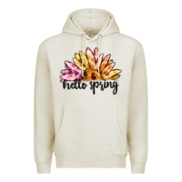 Oatmeal Heather hello spring Premium Hoodie - MaliasSmallBusiness