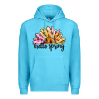 Ocean Blue hello spring Premium Hoodie - MaliasSmallBusiness