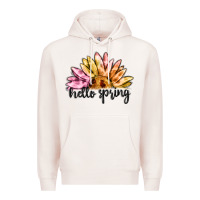 Pale Pink hello spring Premium Hoodie - MaliasSmallBusiness