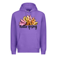 Purple hello spring Premium Hoodie - MaliasSmallBusiness