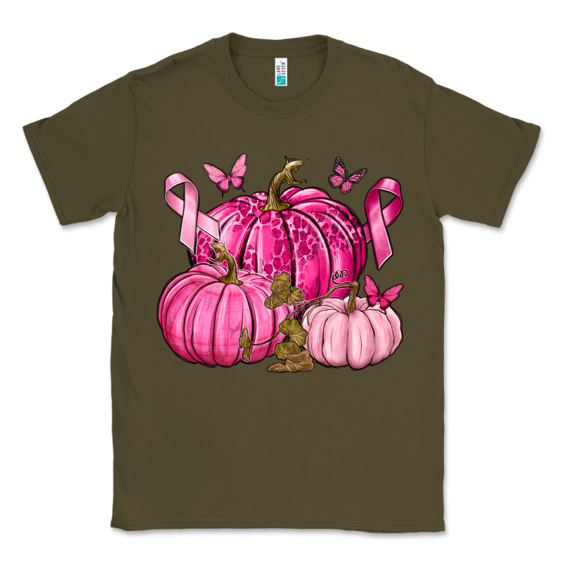 Breast Cancer We Wear Pink With Pumpkin And Ribbon Classic Tee by texasbilliewilder | Teevron