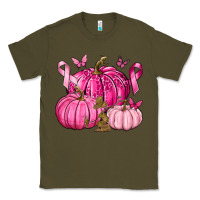 Army Green Breast Cancer We Wear Pink with Pumpkin and Ribbon Classic Tee - texasbilliewilder