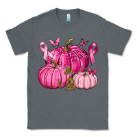 Charcoal Heather Breast Cancer We Wear Pink with Pumpkin and Ribbon Classic Tee - texasbilliewilder