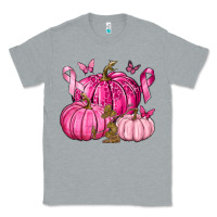 Heather Grey Breast Cancer We Wear Pink with Pumpkin and Ribbon Classic Tee - texasbilliewilder