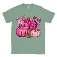 Sage Breast Cancer We Wear Pink with Pumpkin and Ribbon Classic Tee - texasbilliewilder