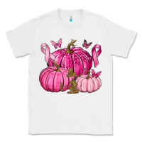 White Breast Cancer We Wear Pink with Pumpkin and Ribbon Classic Tee - texasbilliewilder