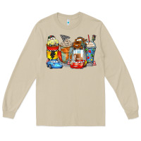 Mushroom cartoon characters coffee cups Long Sleeve Tee - Zillion Design Studio