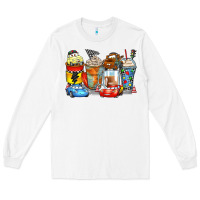 White cartoon characters coffee cups Long Sleeve Tee - Zillion Design Studio