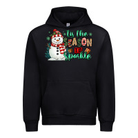 Black tis the season to sparkle snowman Urban Hoodie - MaliasSmallBusiness