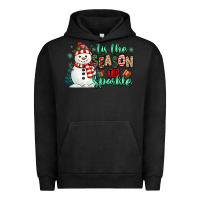 Pigment Black tis the season to sparkle snowman Urban Hoodie - MaliasSmallBusiness