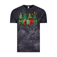 Cloud Black merry christmas trees Vintage Tee - MaliasSmallBusiness
