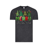 Vintage Black merry christmas trees Vintage Tee - MaliasSmallBusiness